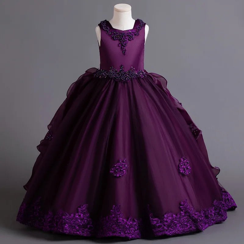 Elegant Girl Party Princes Dress Gorgeous Collective Dress 4 - 12 Year Old Halloween Princess Dress - PratSN