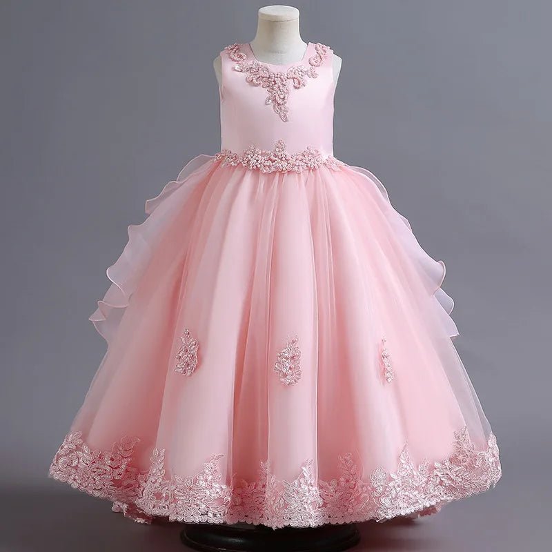 Elegant Girl Party Princes Dress Gorgeous Collective Dress 4 - 12 Year Old Halloween Princess Dress - PratSN