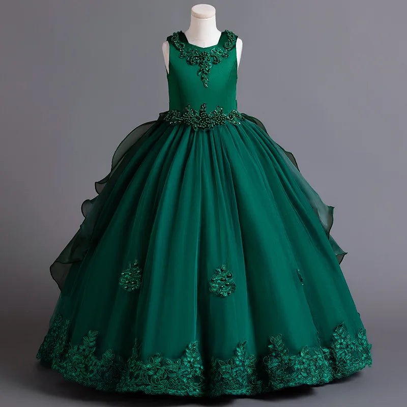 Elegant Girl Party Princes Dress Gorgeous Collective Dress 4 - 12 Year Old Halloween Princess Dress - PratSN