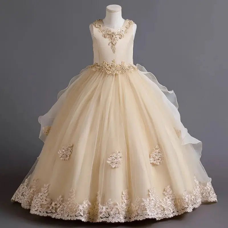 Elegant Girl Party Princes Dress Gorgeous Collective Dress 4 - 12 Year Old Halloween Princess Dress - PratSN