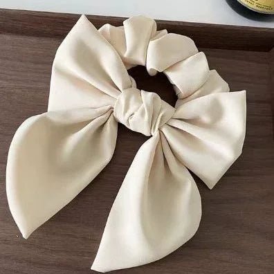 Elegant High - End Black Satin Bow Hair Accessories for Women - Perfect for Chic Ponytail and Sweet Hairdos - PratSN