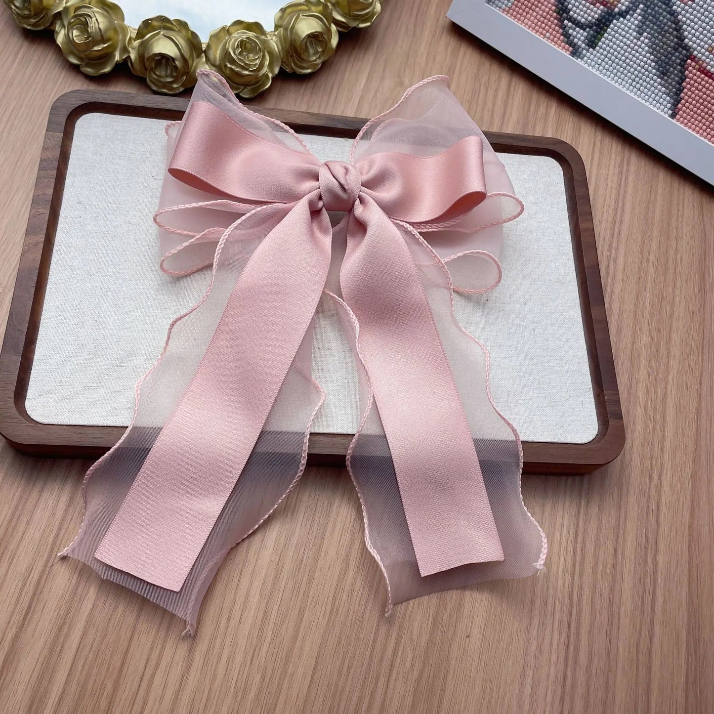 Elegant Long Ribbon Bow Spring Hairpins Women Girl Kid Hair Clips Pin Barrettes Accessories Hairgrip Headwear Headdress Ornament - PratSN
