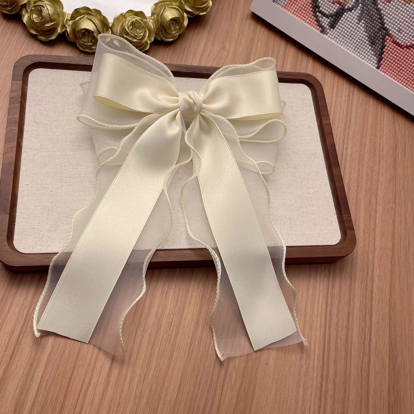 Elegant Long Ribbon Bow Spring Hairpins Women Girl Kid Hair Clips Pin Barrettes Accessories Hairgrip Headwear Headdress Ornament - PratSN