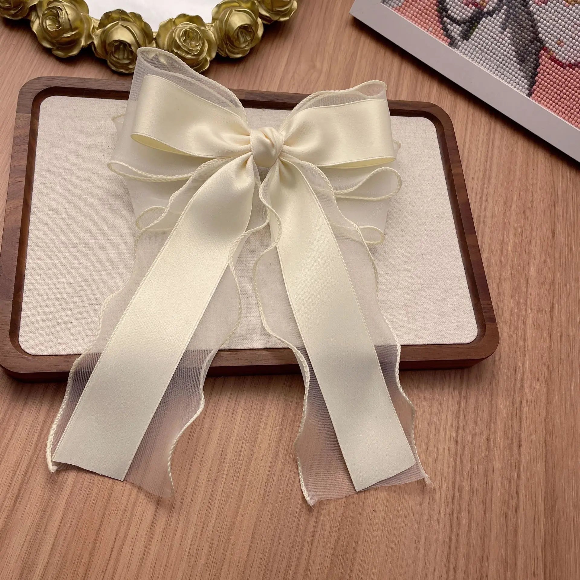 Elegant Long Ribbon Bow Spring Hairpins Women Girl Kid Hair Clips Pin Barrettes Accessories Hairgrip Headwear Headdress Ornament - PratSN