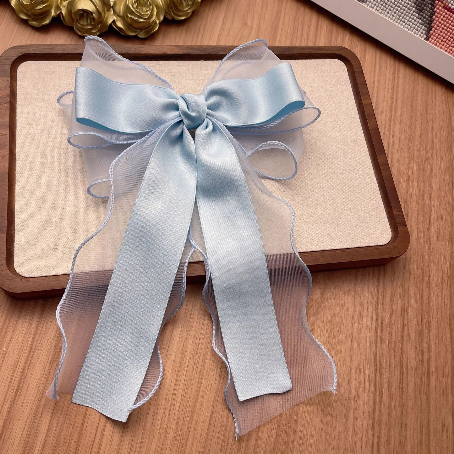 Elegant Long Ribbon Bow Spring Hairpins Women Girl Kid Hair Clips Pin Barrettes Accessories Hairgrip Headwear Headdress Ornament - PratSN