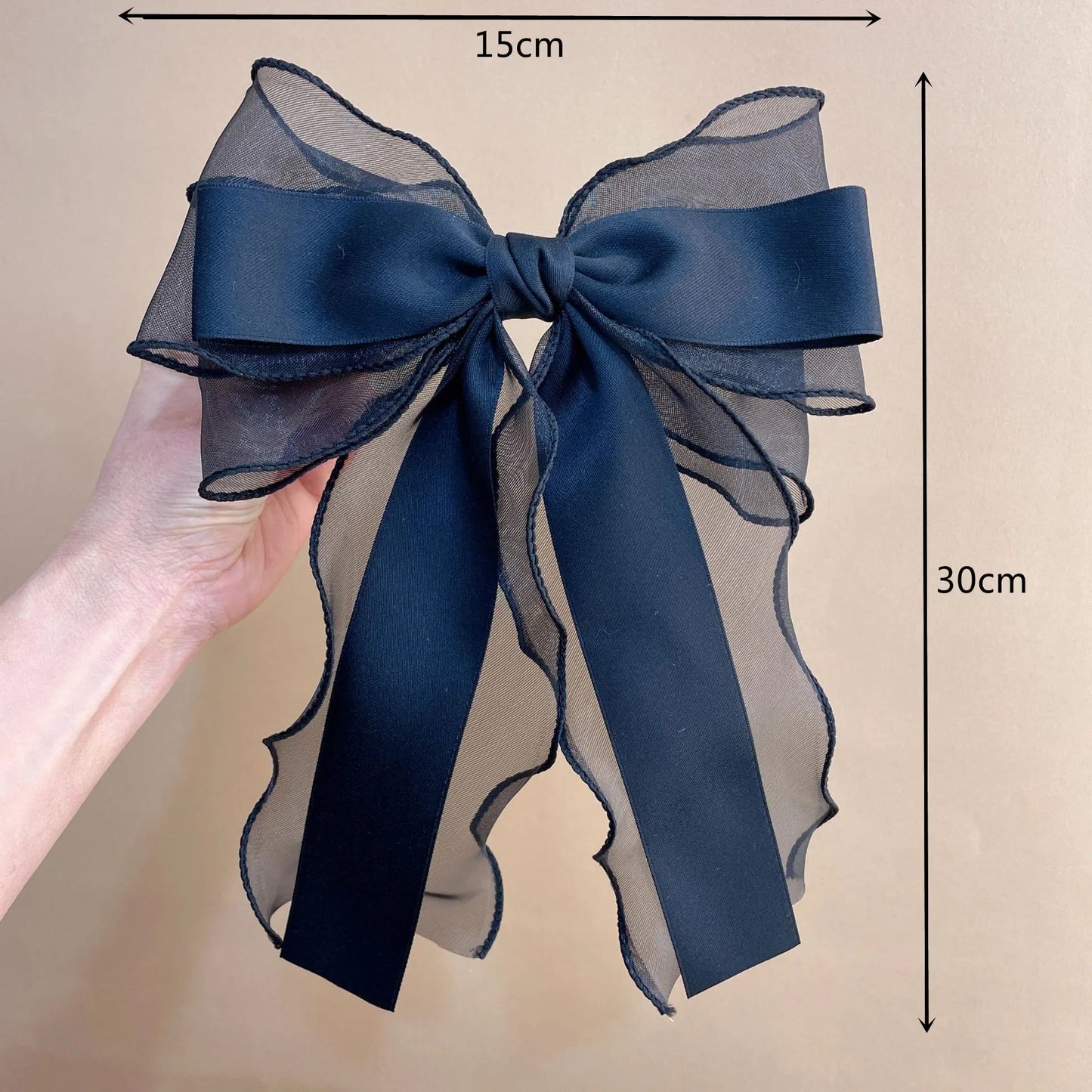 Elegant Long Ribbon Bow Spring Hairpins Women Girl Kid Hair Clips Pin Barrettes Accessories Hairgrip Headwear Headdress Ornament - PratSN