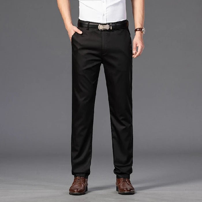 Elegant Men's Pants Straight Business Trouser Male Elastic Stretch Summer Cool Formal Dress Casual Work Office Fashion Golf Wear - PratSN