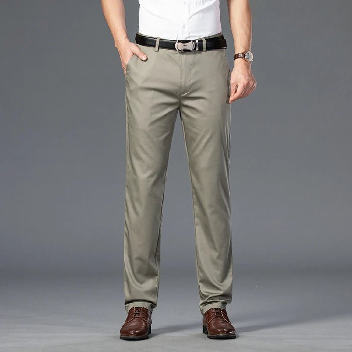 Elegant Men's Pants Straight Business Trouser Male Elastic Stretch Summer Cool Formal Dress Casual Work Office Fashion Golf Wear - PratSN