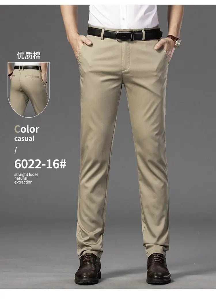 Elegant Men's Pants Straight Business Trouser Male Elastic Stretch Summer Cool Formal Dress Casual Work Office Fashion Golf Wear - PratSN