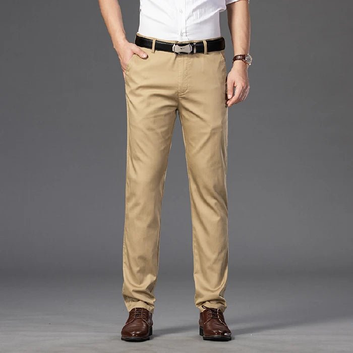 Elegant Men's Pants Straight Business Trouser Male Elastic Stretch Summer Cool Formal Dress Casual Work Office Fashion Golf Wear - PratSN
