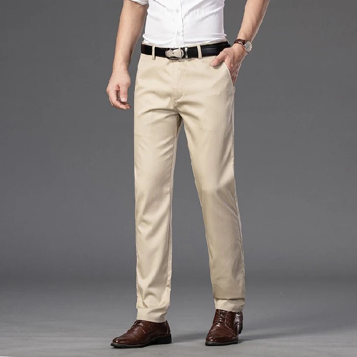 Elegant Men's Pants Straight Business Trouser Male Elastic Stretch Summer Cool Formal Dress Casual Work Office Fashion Golf Wear - PratSN