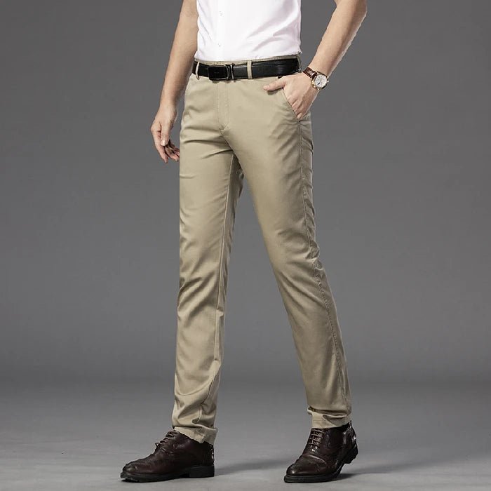 Elegant Men's Pants Straight Business Trouser Male Elastic Stretch Summer Cool Formal Dress Casual Work Office Fashion Golf Wear - PratSN