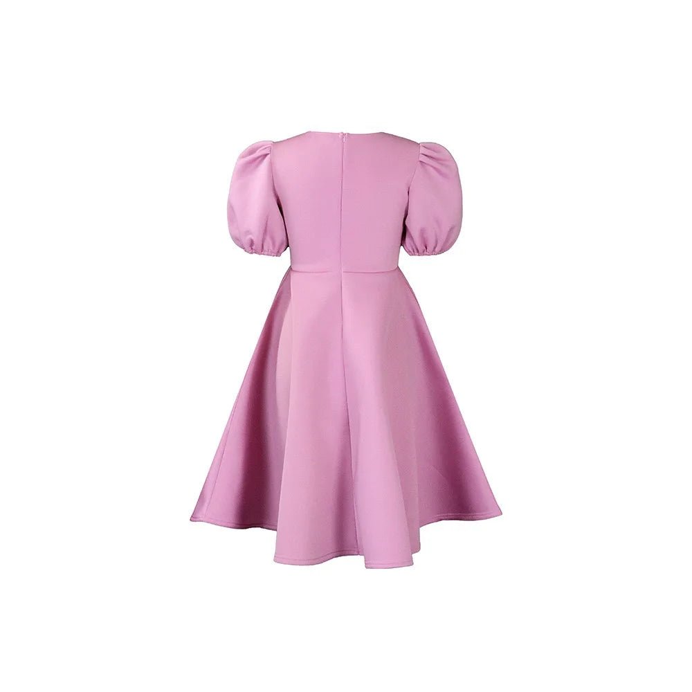 Elegant Party Dresses for Woman O Neck Short Sleeve High Waisted A Line Mid Calf Luxury Female Birthday Party Dinner Vestidos - PratSN