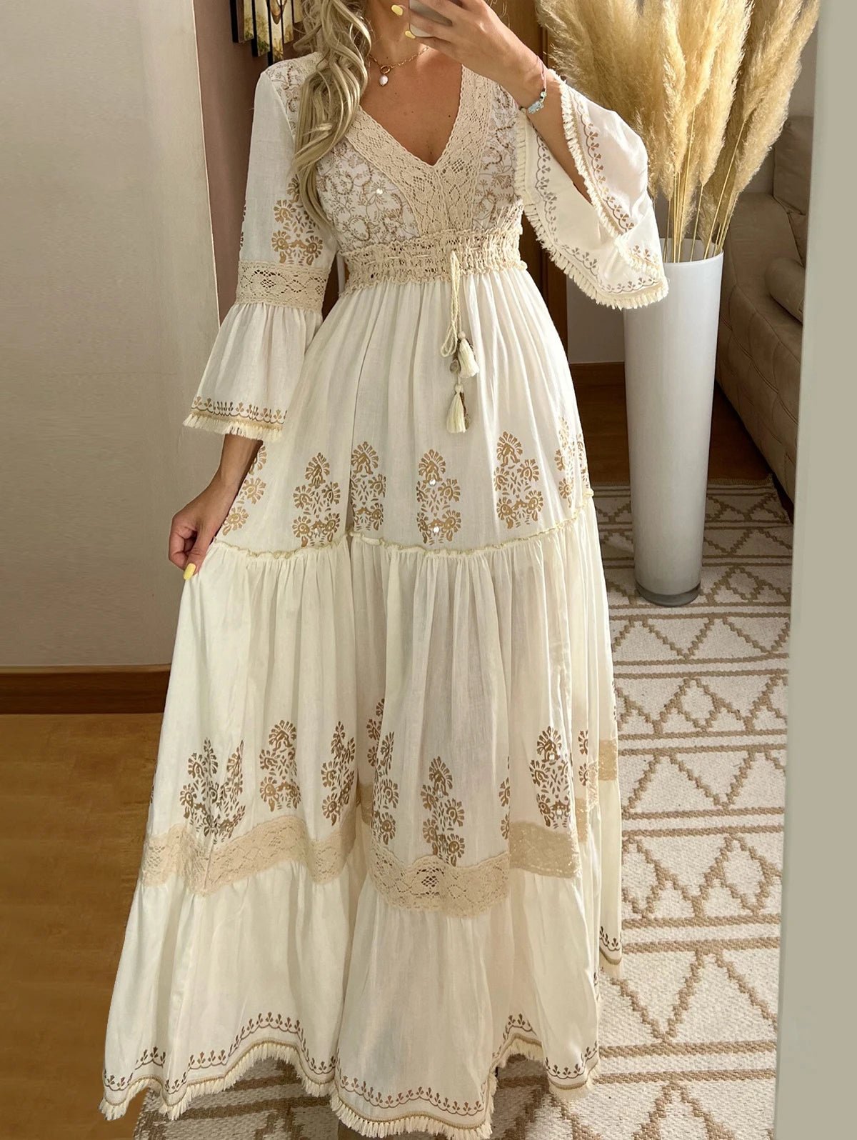 Elegant Plus Size Women Dress Crew Neck Casual Short Sleeve Loose Summer Party Evening Maxi Dresses - PratSN