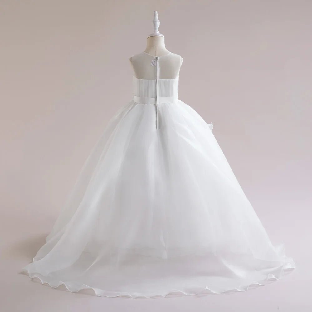 Elegant Sequins Bridesmaids Girls Party Dresses Tulle Wedding Princess Kids Dress For Girl Birthday Christmas Prom Gown - PratSN