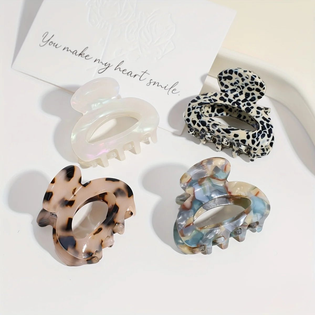 Elegant Sweet Small Oval Hair Claw Clip for Women Secure Grip Hair Accessories Ponytails Cute Hair Clips Sophisticated Style - PratSN