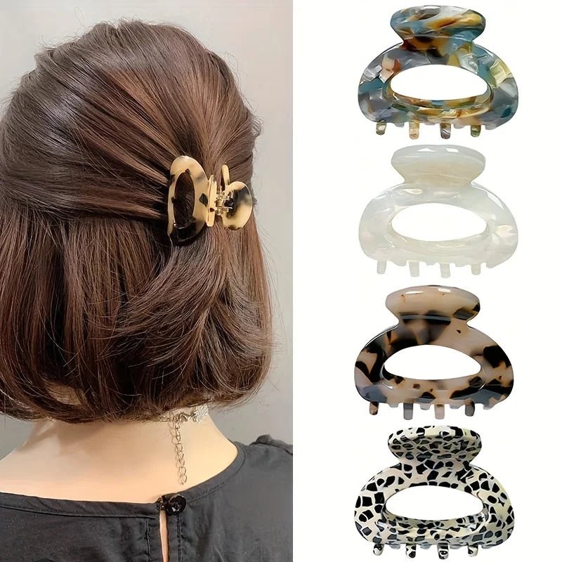Elegant Sweet Small Oval Hair Claw Clip for Women Secure Grip Hair Accessories Ponytails Cute Hair Clips Sophisticated Style - PratSN