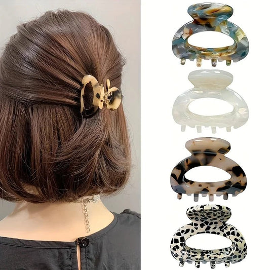 Elegant Sweet Small Oval Hair Claw Clip for Women Secure Grip Hair Accessories Ponytails Cute Hair Clips Sophisticated Style - PratSN