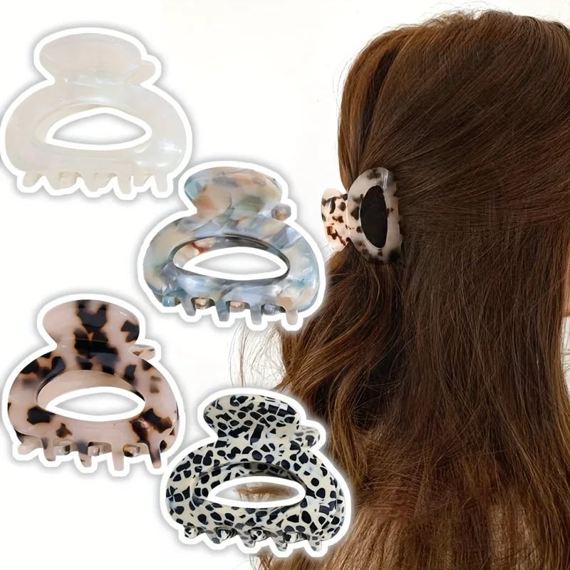 Elegant Sweet Small Oval Hair Claw Clip for Women Secure Grip Hair Accessories Ponytails Cute Hair Clips Sophisticated Style - PratSN