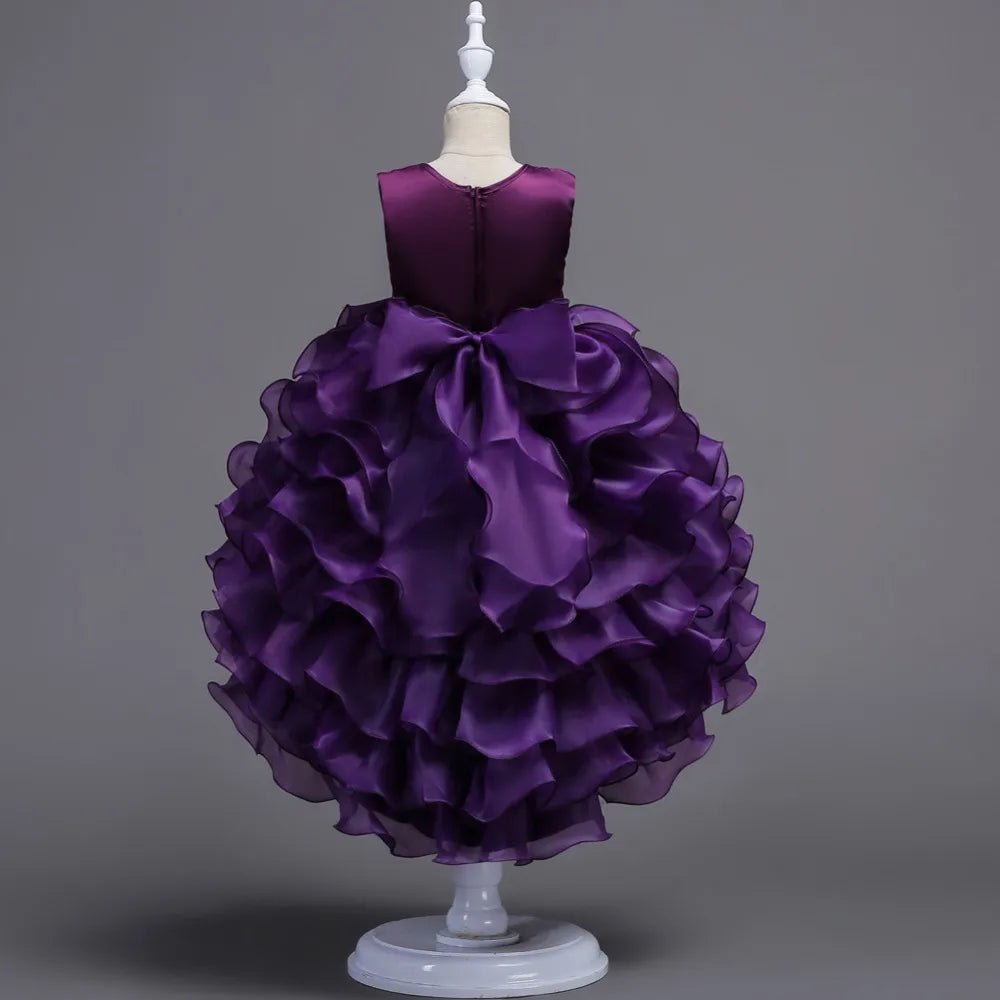 Embroidery Baby Girls Princess Flower Wedding Christmas Party Tutu Dress Children Kids Elegant Vestidos for 3 - 15Years Teenager - PratSN
