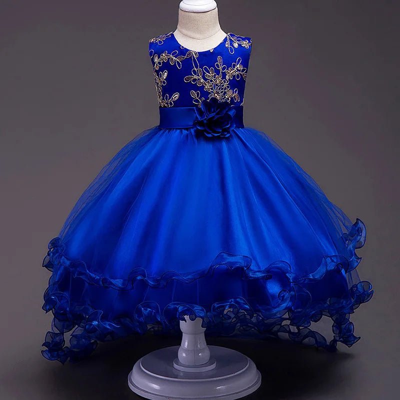 Embroidery Baby Girls Princess Flower Wedding Christmas Party Tutu Dress Children Kids Elegant Vestidos for 3 - 15Years Teenager - PratSN