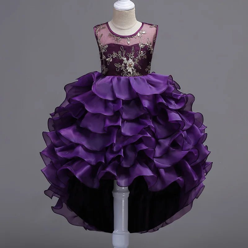 Embroidery Baby Girls Princess Flower Wedding Christmas Party Tutu Dress Children Kids Elegant Vestidos for 3 - 15Years Teenager - PratSN