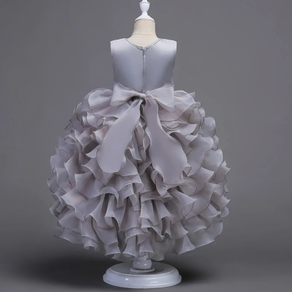 Embroidery Baby Girls Princess Flower Wedding Christmas Party Tutu Dress Children Kids Elegant Vestidos for 3 - 15Years Teenager - PratSN