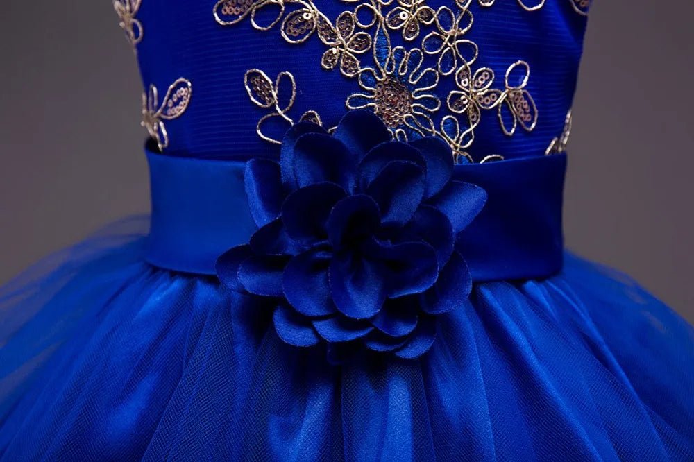Embroidery Baby Girls Princess Flower Wedding Christmas Party Tutu Dress Children Kids Elegant Vestidos for 3 - 15Years Teenager - PratSN
