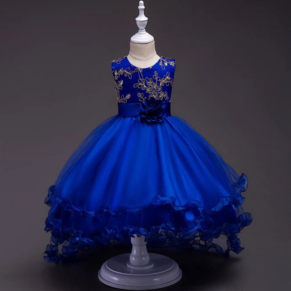 Embroidery Baby Girls Princess Flower Wedding Christmas Party Tutu Dress Children Kids Elegant Vestidos for 3 - 15Years Teenager - PratSN