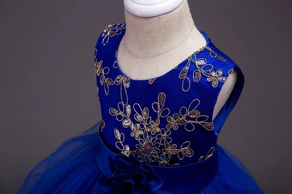 Embroidery Baby Girls Princess Flower Wedding Christmas Party Tutu Dress Children Kids Elegant Vestidos for 3 - 15Years Teenager - PratSN