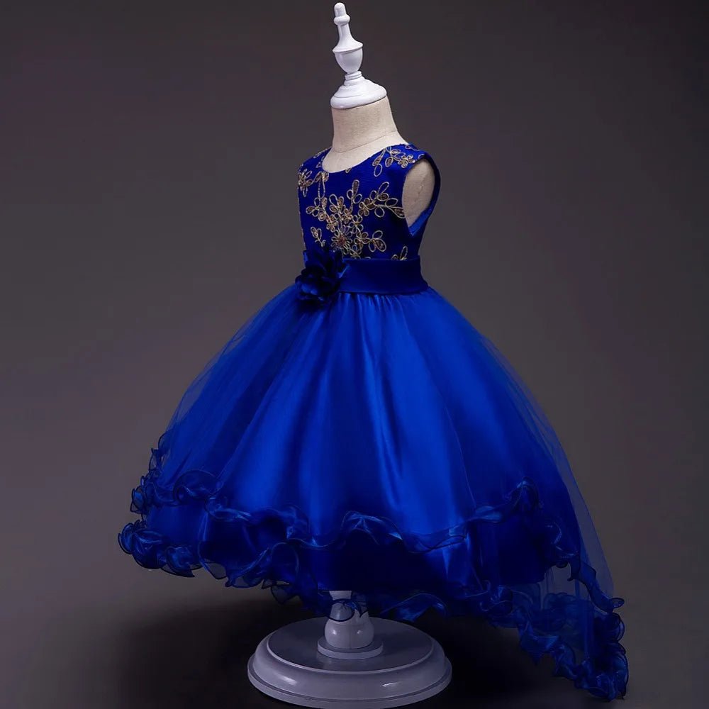 Embroidery Baby Girls Princess Flower Wedding Christmas Party Tutu Dress Children Kids Elegant Vestidos for 3 - 15Years Teenager - PratSN