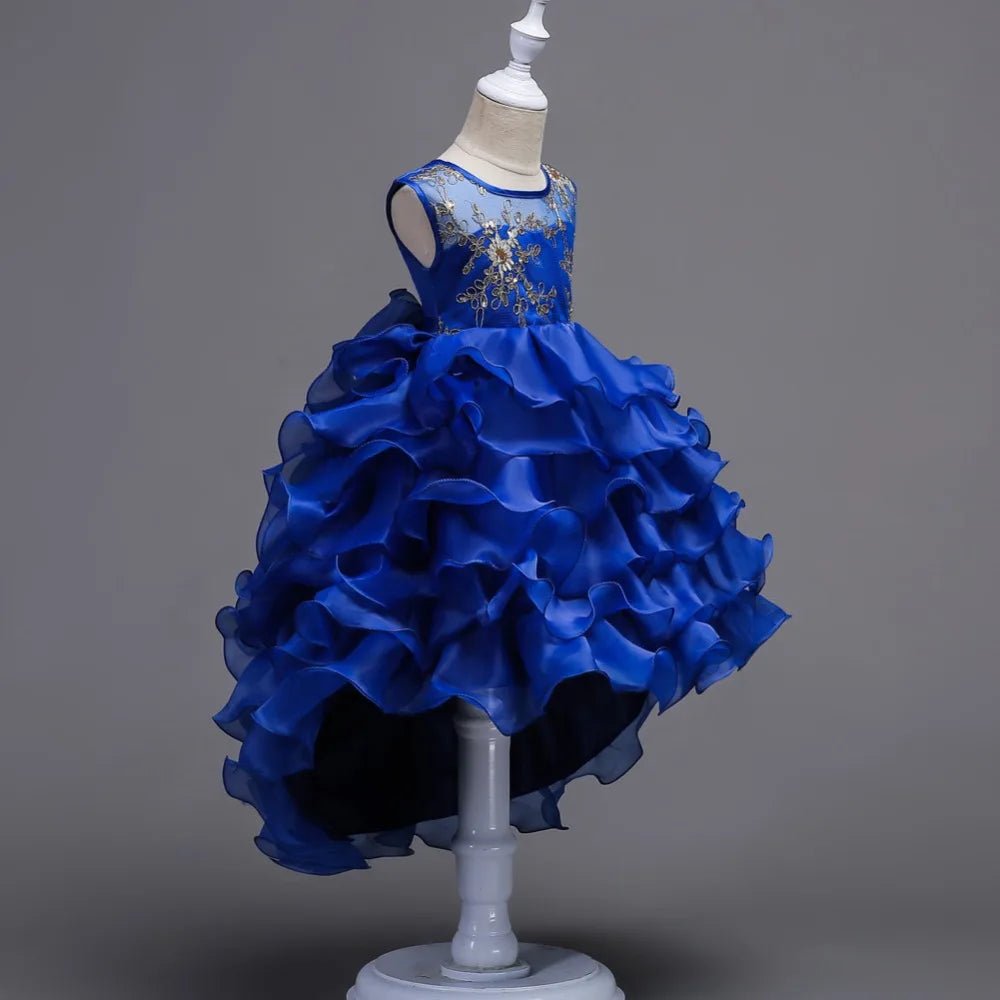 Embroidery Baby Girls Princess Flower Wedding Christmas Party Tutu Dress Children Kids Elegant Vestidos for 3 - 15Years Teenager - PratSN