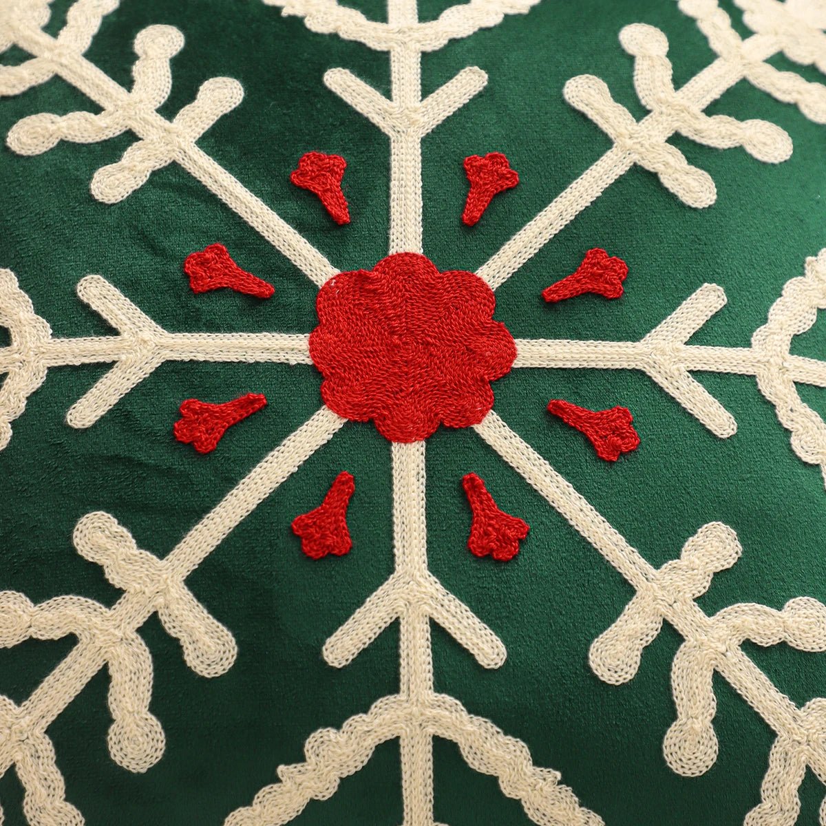 Embroidery Throw Pillow Cover Christmas Decoration Velvet Soft Christmas Tree Snowflake Winter Farmhouse Home Sofa Living Room - PratSN