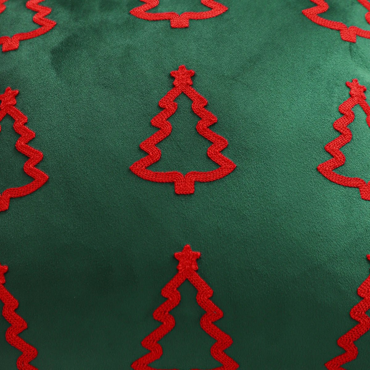 Embroidery Throw Pillow Cover Christmas Decoration Velvet Soft Christmas Tree Snowflake Winter Farmhouse Home Sofa Living Room - PratSN