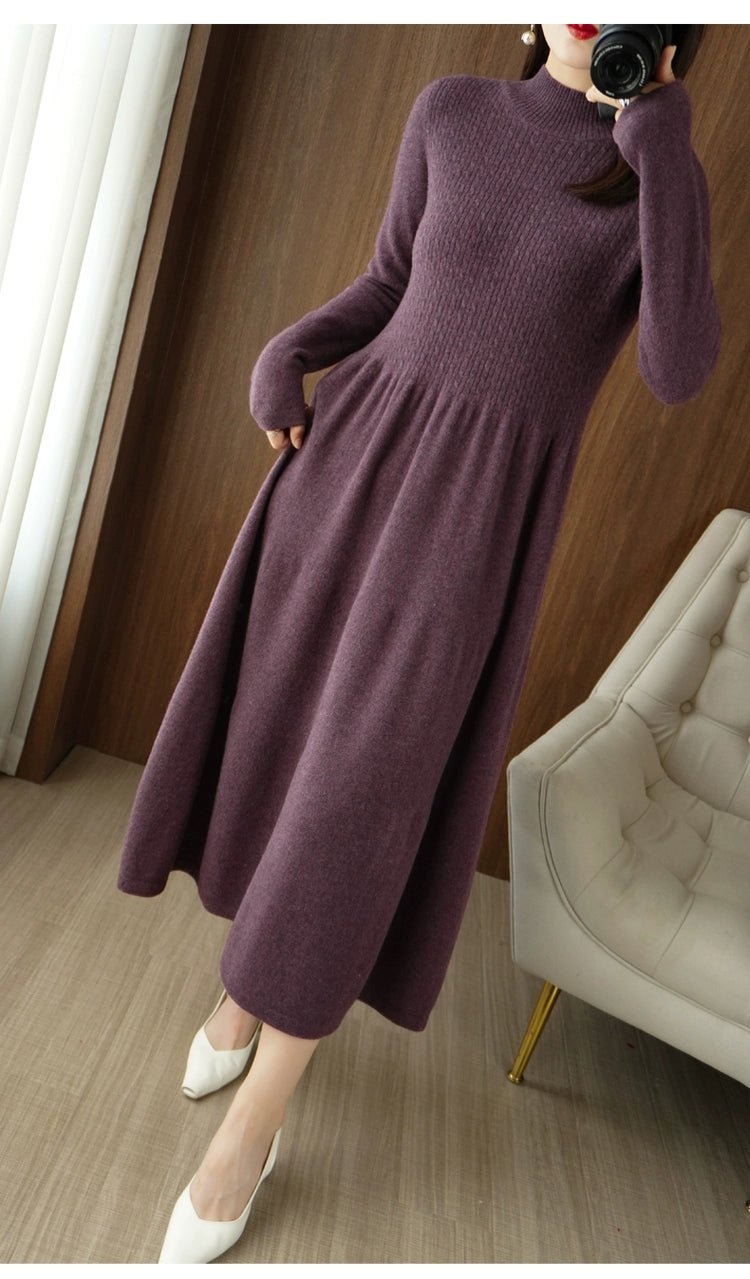 Erdos Inner Wear over - the - Knee Knitted Dress Cashmere Sweater - PratSN