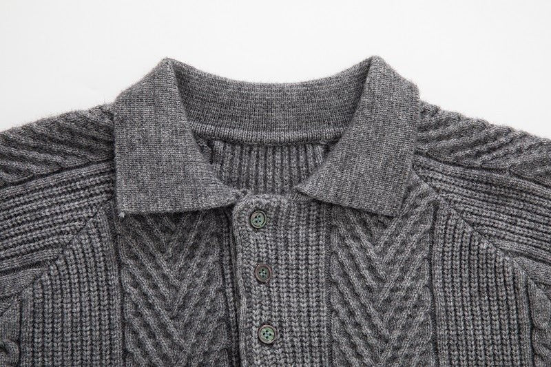 Europe And America Thickened Zipper Lapel Sweater - PratSN