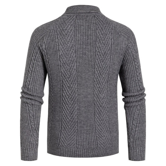 Europe And America Thickened Zipper Lapel Sweater - PratSN