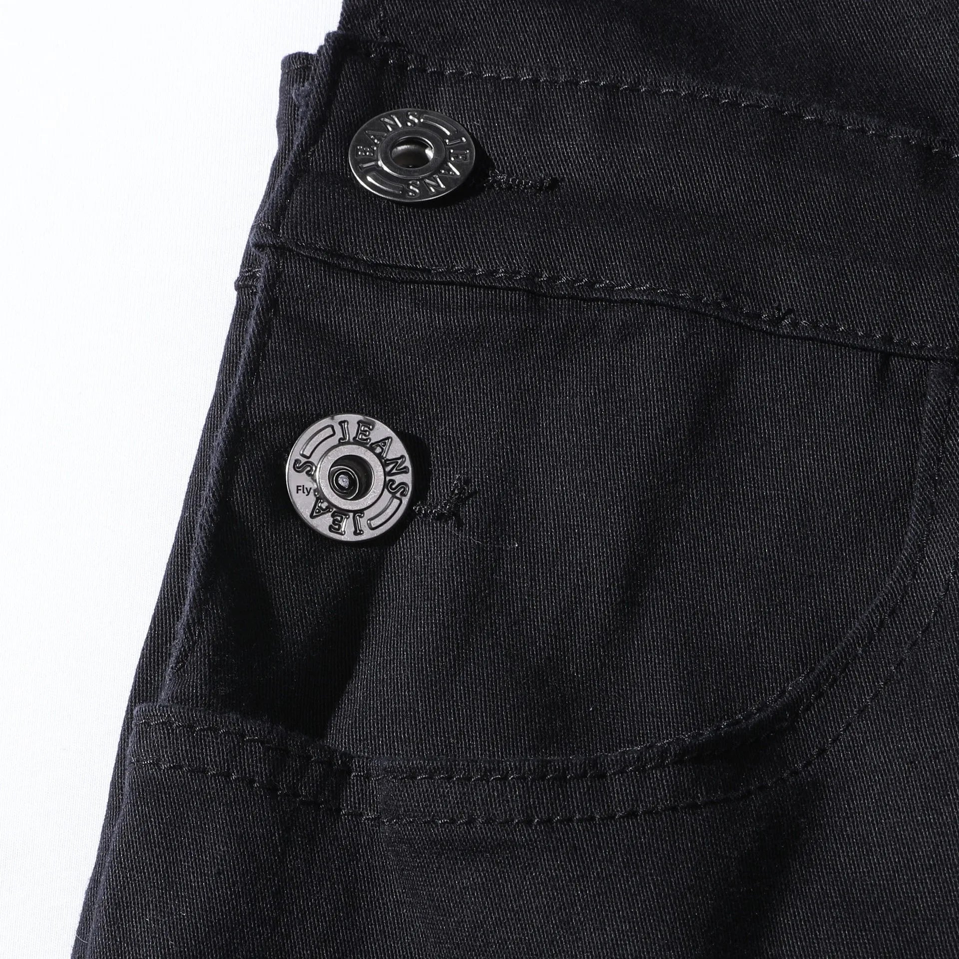 European American Style Men's Casual Denim Trousers New Slim Fit European Station Overalls White Medium for Summer - PratSN