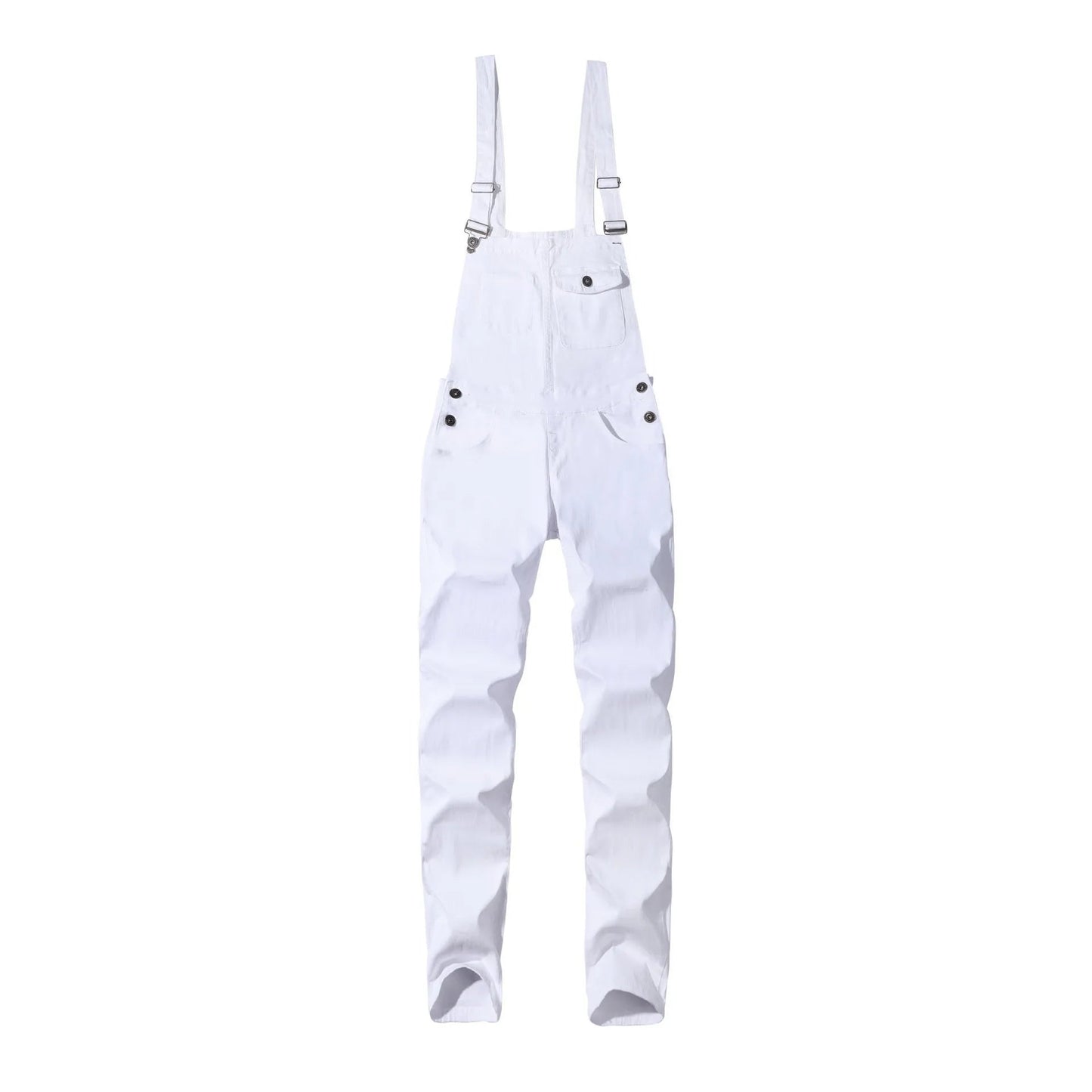European American Style Men's Casual Denim Trousers New Slim Fit European Station Overalls White Medium for Summer - PratSN