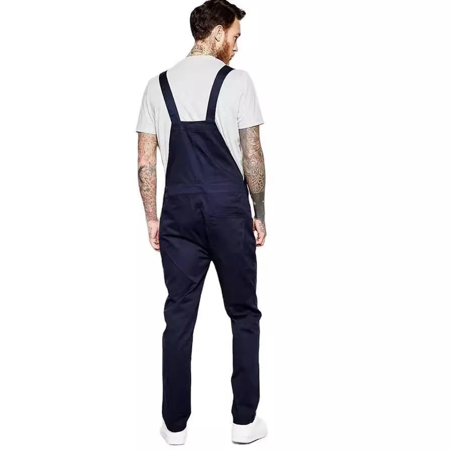 European American Style Men's Casual Denim Trousers New Slim Fit European Station Overalls White Medium for Summer - PratSN