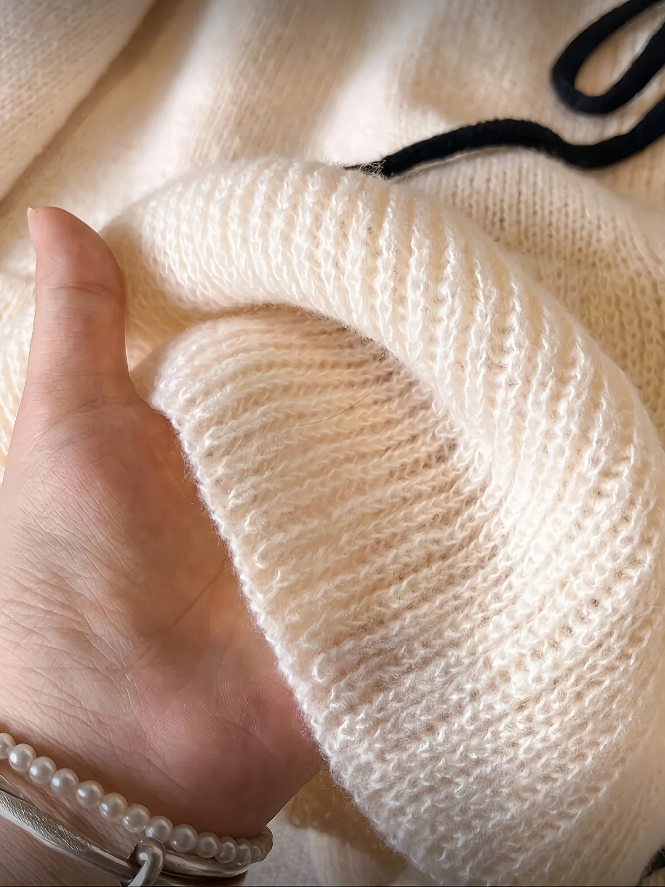 European American women's autumn and winter knitted cardigan lace - up sweater coat solid color loose long - sleeved top jacket - PratSN