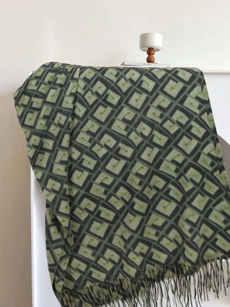 European and American Checkered Print Medium Long Women's High - end Scarf with Winter Atmosphere and Warm Women's Scarf - PratSN