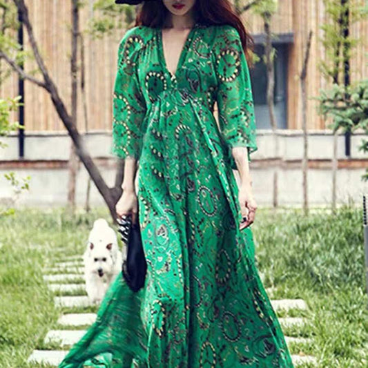 European And American Popular V - neck Dress - PratSN