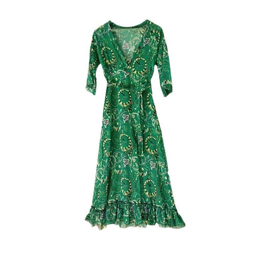 European And American Popular V - neck Dress - PratSN