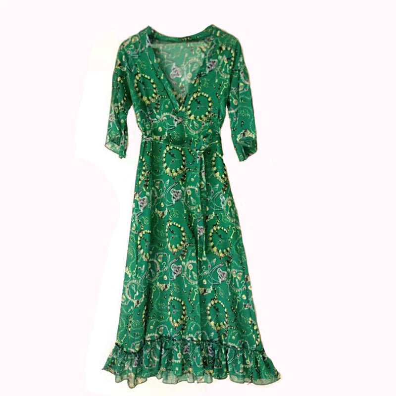 European And American Popular V - neck Dress - PratSN
