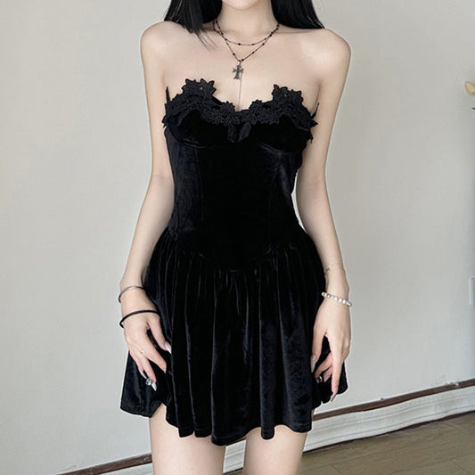 European And American Sexy Sleeveless Lace Tube Top Hot Girl Dress - PratSN