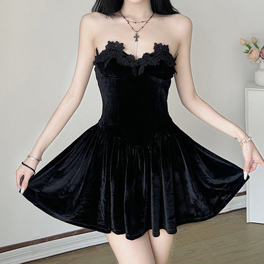 European And American Sexy Sleeveless Lace Tube Top Hot Girl Dress - PratSN