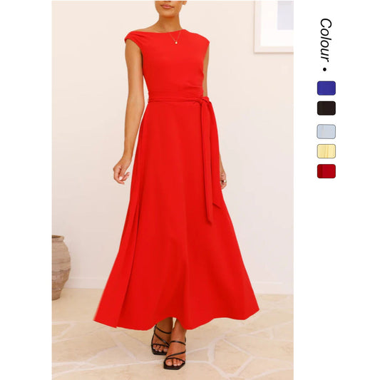 European And American Solid Color Fashion Temperament Sexy Lacing Dress - PratSN