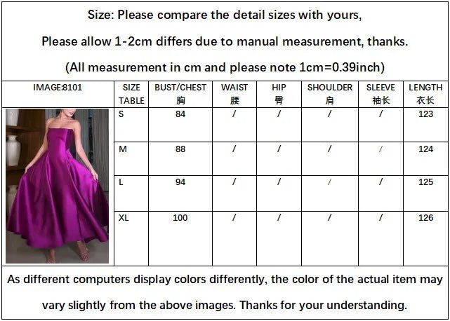 European And American Women's Clothing Solid Color Satin Evening Dress Dress, Tube Top, Sleeveless Long Dress, Super Pendulum - PratSN