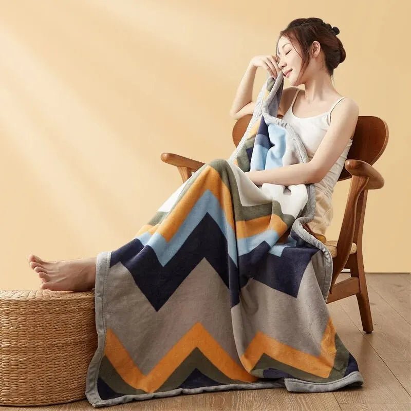 Extra Soft Flannel Blanket Thickened Nap Air Conditioning Blanket - PratSN